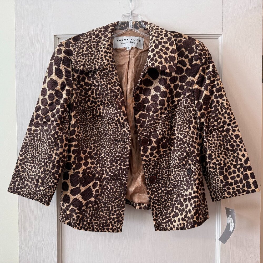 Trina Turk | Giraffe Print Corduroy Jacket 8